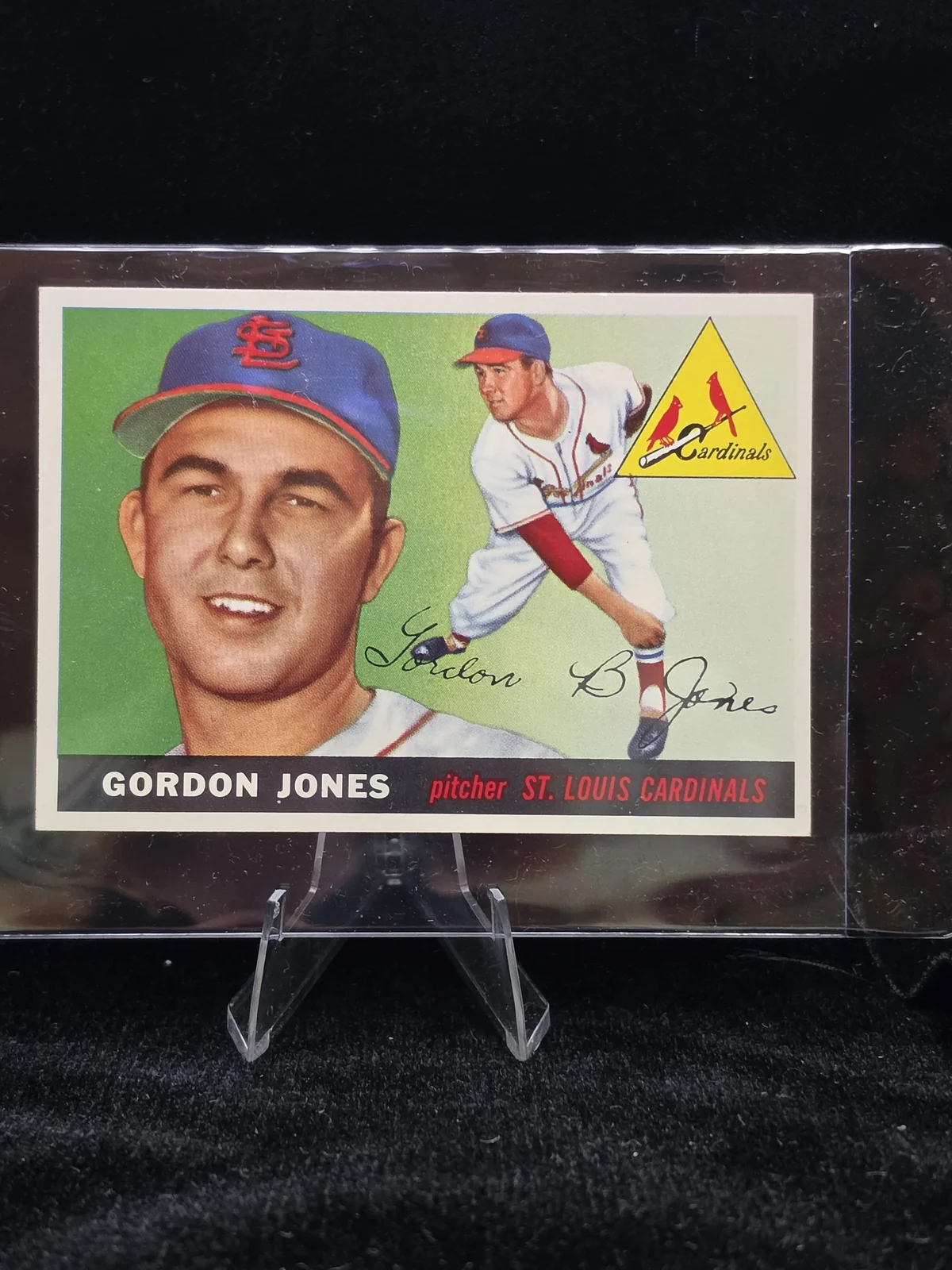 Original Gordon Jones 1955 Topps card presentation photograph